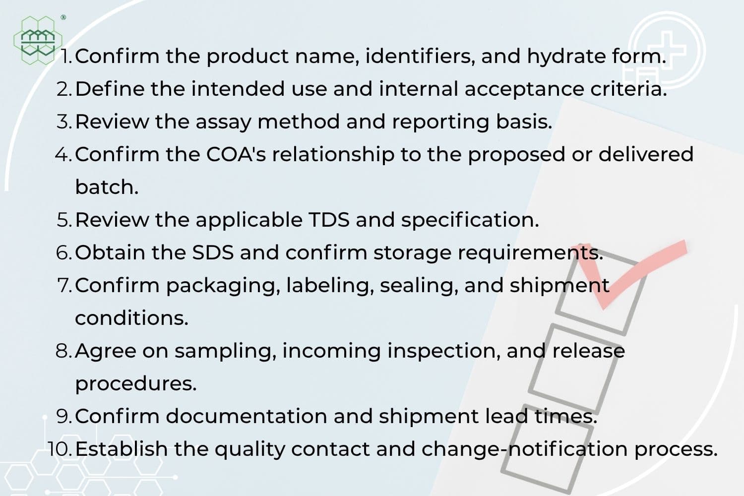 checklist before bulk purchase